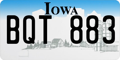 IA license plate BQT883
