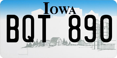 IA license plate BQT890