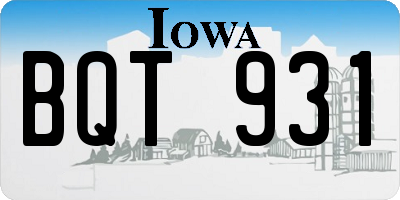 IA license plate BQT931