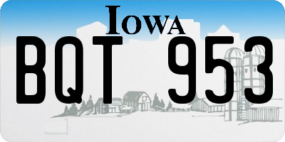 IA license plate BQT953