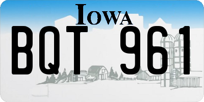 IA license plate BQT961