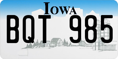IA license plate BQT985