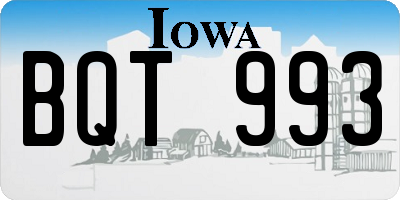 IA license plate BQT993
