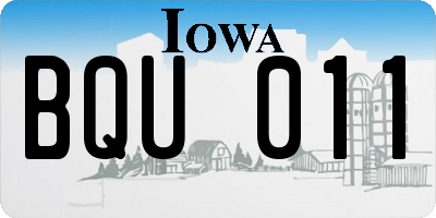 IA license plate BQU011