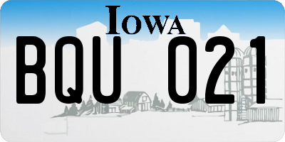 IA license plate BQU021