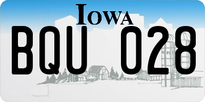 IA license plate BQU028