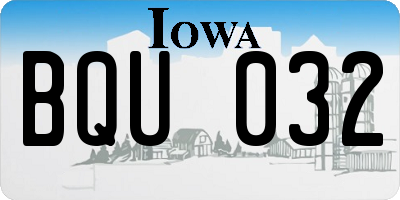 IA license plate BQU032