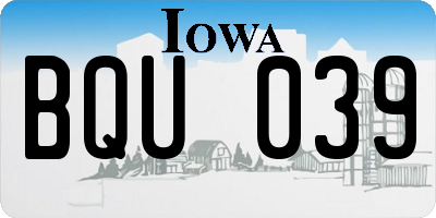 IA license plate BQU039