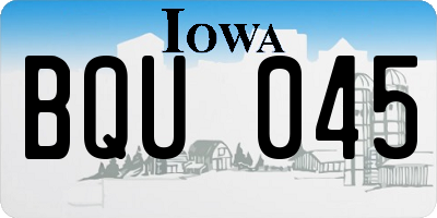 IA license plate BQU045