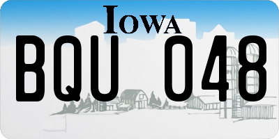 IA license plate BQU048