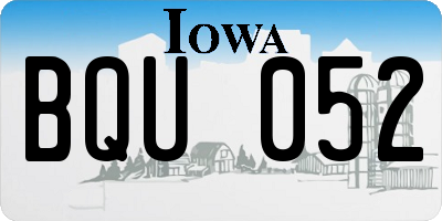 IA license plate BQU052