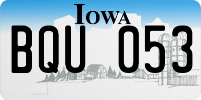 IA license plate BQU053