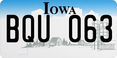 IA license plate BQU063