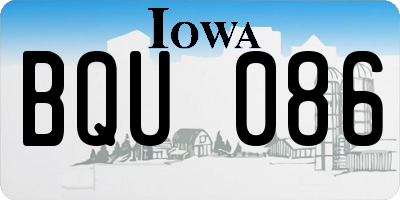 IA license plate BQU086