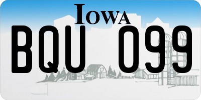 IA license plate BQU099