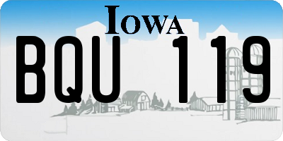 IA license plate BQU119