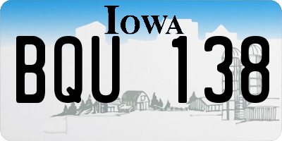 IA license plate BQU138