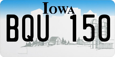 IA license plate BQU150