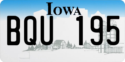 IA license plate BQU195