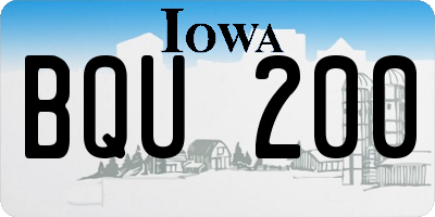 IA license plate BQU200