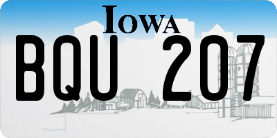 IA license plate BQU207
