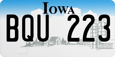 IA license plate BQU223