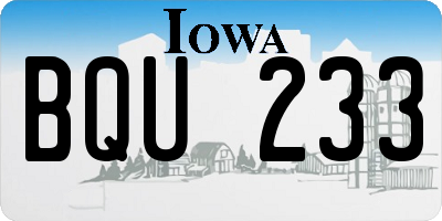 IA license plate BQU233