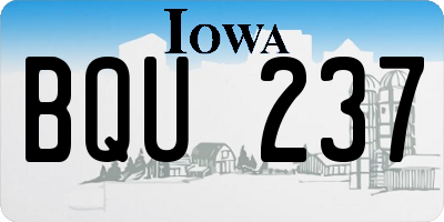 IA license plate BQU237