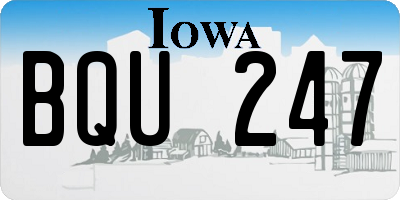IA license plate BQU247