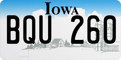 IA license plate BQU260