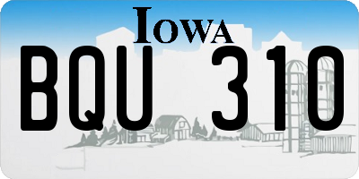 IA license plate BQU310