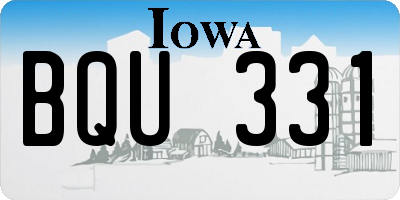 IA license plate BQU331