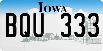 IA license plate BQU333