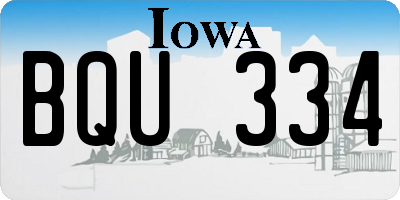 IA license plate BQU334
