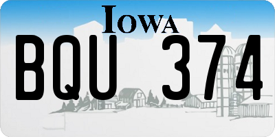 IA license plate BQU374