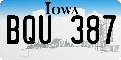 IA license plate BQU387