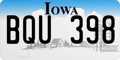 IA license plate BQU398