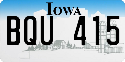 IA license plate BQU415