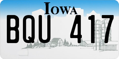 IA license plate BQU417