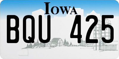 IA license plate BQU425