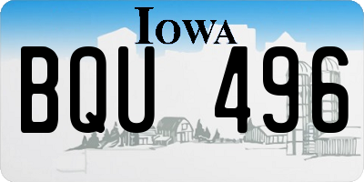 IA license plate BQU496