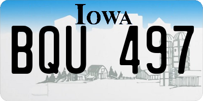 IA license plate BQU497