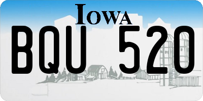 IA license plate BQU520