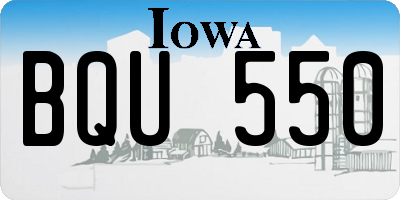 IA license plate BQU550