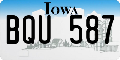 IA license plate BQU587