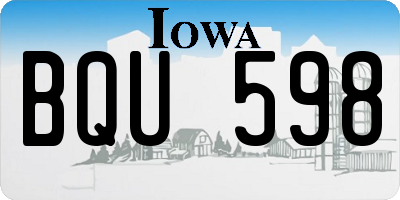 IA license plate BQU598