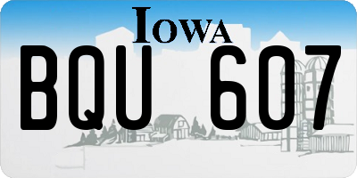 IA license plate BQU607