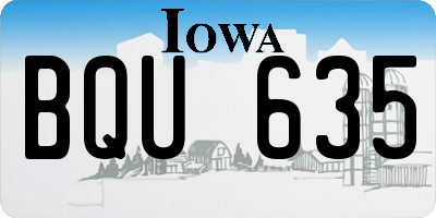 IA license plate BQU635