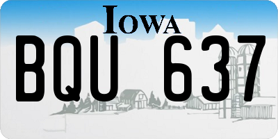 IA license plate BQU637