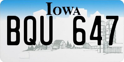 IA license plate BQU647